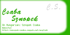 csaba sznopek business card